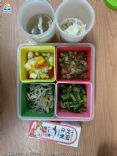 糙米+打拋豬+馬鈴薯+豆芽+青菜+紫菜金針菇+保久乳
